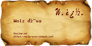 Wolz Éva névjegykártya